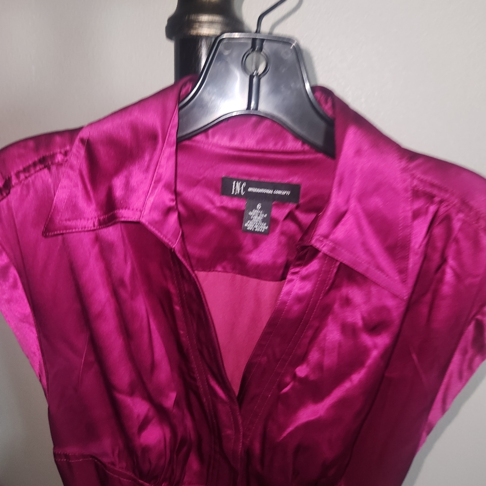 INC International Concepts Magenta Satin Blazer